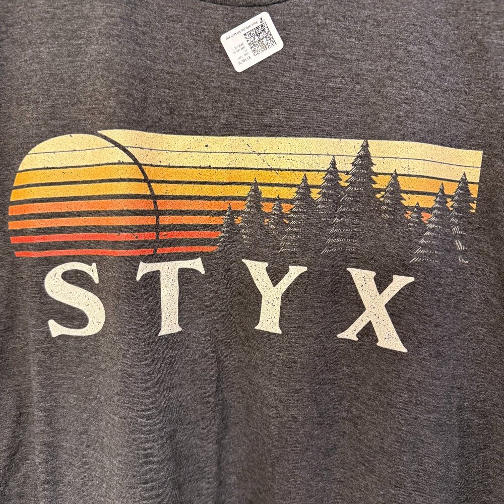 NWT - XL Unisex - Styx Band - Dark Heather Gray T- Shirt, Crew Neck, Long Sleeve